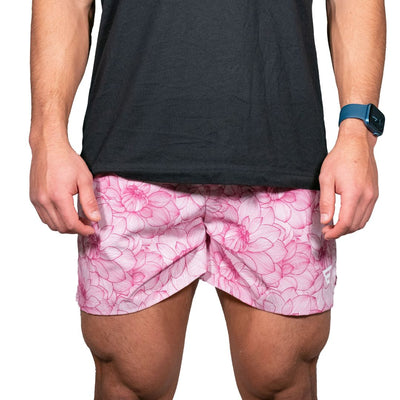 men 5 inch floral shorts light pink#color_light-pink