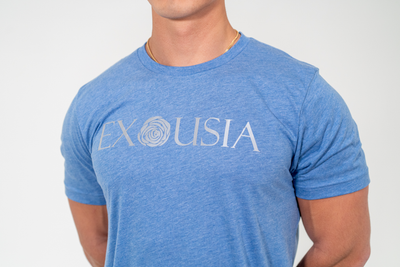 Exousia Tri-Blend Performance Reflective Shirt Blue#color_blue